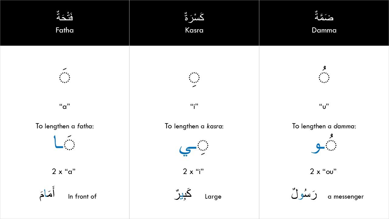 Arabic has three vowel signs